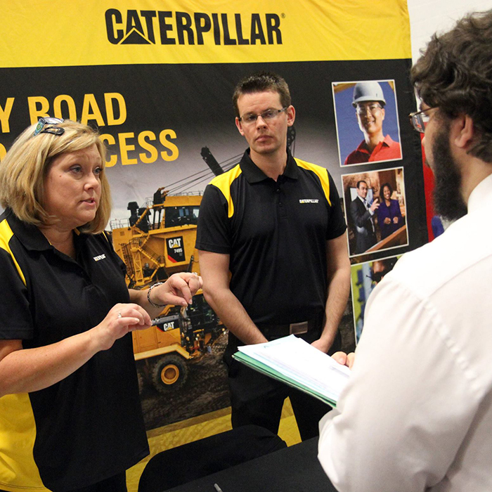 caterpillar booth at career expo
